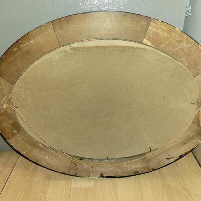 Antique photo with oval glass and wood frame real deal.