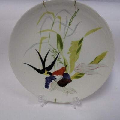 Hand Painted Red Wing Capistrano 11â€ Dinner Plate Swallow Berries