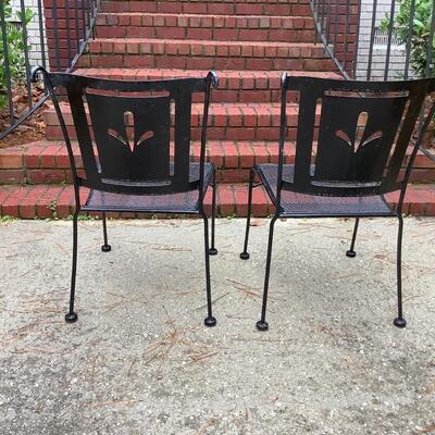 Black wrought iron chairs-2