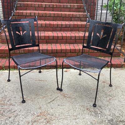 Black wrought iron chairs-2