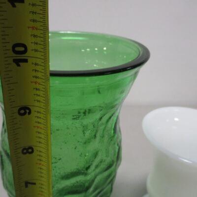 Napco Emerald Green Vase - Monkey Pod Bowl