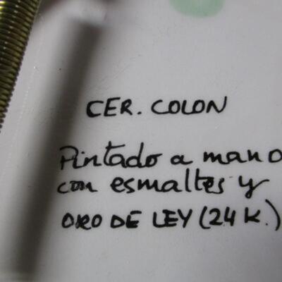 Cercolon Pintado A Mano Con Esmaltes Y Oro De Ley Plate (24K) - 5 3/4