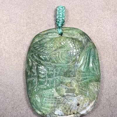 Carved Large Jade Pendant