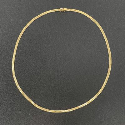 ITALY 14K GOLD OMEGA NECKLACE