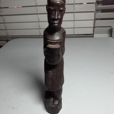 Hand carved wooden African woman