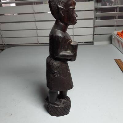 Hand carved wooden African woman