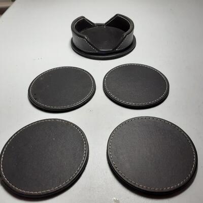 Vintage Leather drink coasters
