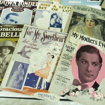 11 Antique Sheet Music From 1919 - 1929