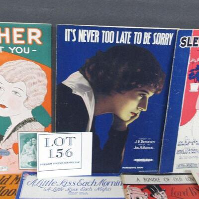 Antique Sheet Music, 11 Pieces, 1918 - 1929