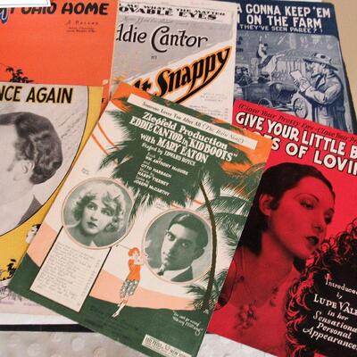 Lot of 11 Antique Sheet Music Pieces From 1919 - 1929