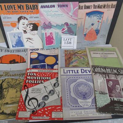 11 Antique Sheet Music Pieces From 1913 - 1929