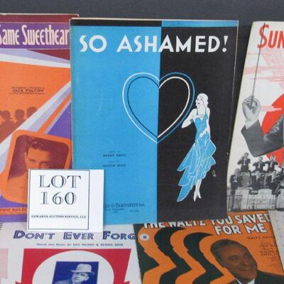 Lot of 11 Pieces of Vintage Sheet Music Dating to the 1930s