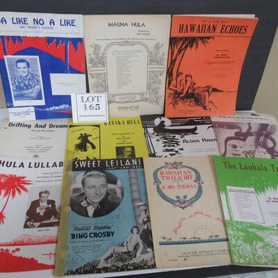 Vintage Hawaiian Sheet Music, 11 Pieces From The 1930-40s`