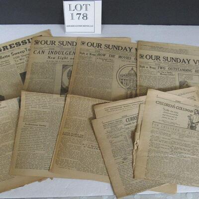 Old Newspapers: the Progressive, 11/9/40; Your Sunday Visitor, 1930s