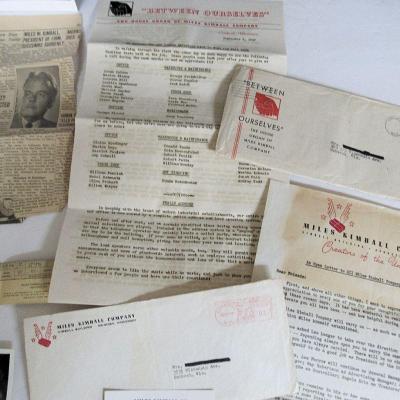 Lot of Vintage Miles Kimball Co, Oshkosh, WI Paper Memorabilia, Newsletters, Clippings, Photo, More