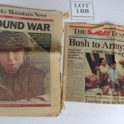 Rocky Mountain News 2/24/91, Sunday Denver Post 2/24/91, War