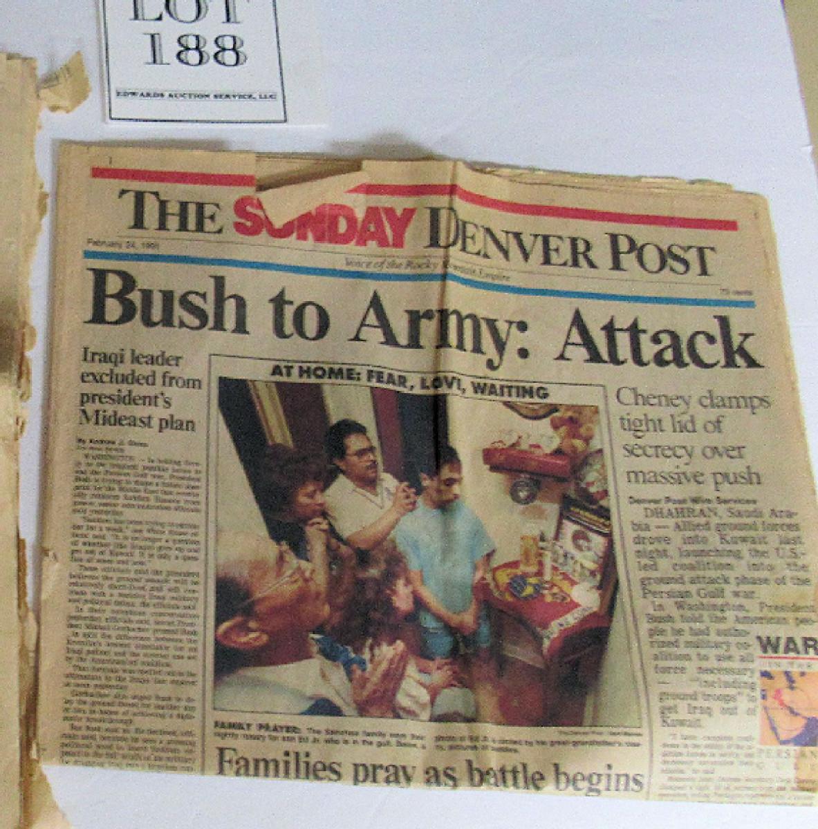 Rocky Mountain News 2/24/91, Sunday Denver Post 2/24/91, War