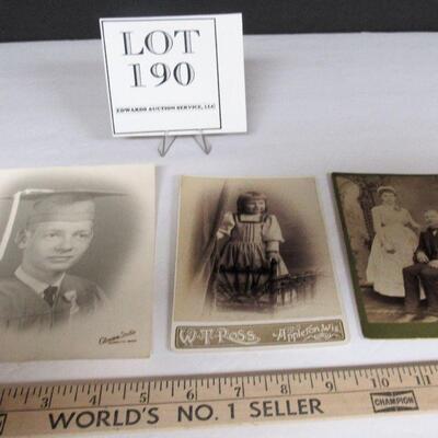 3 Antique Photographs, Wedding Couple is Dated 10/14/1885