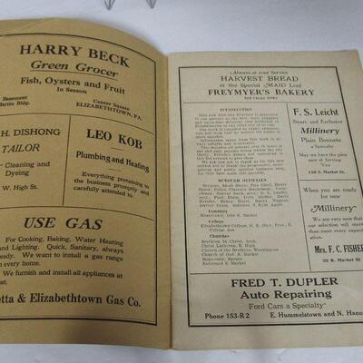 1925 Elizabethtown, PA Soft Covered Directory, Many Ads