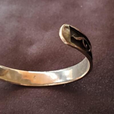 Sterling Silver Cutwork Inlaid Cuff