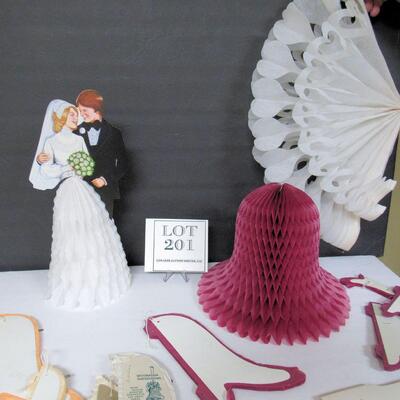 Older Wedding Decor, Honeycomb Tissue Bells, More