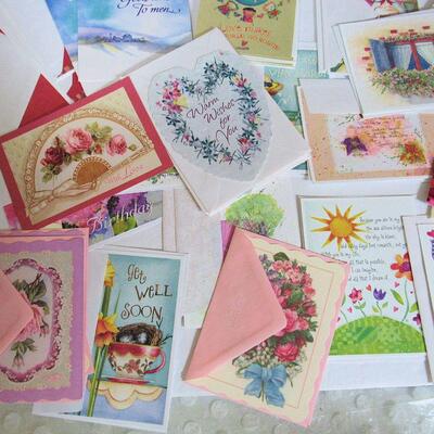 Large Lot of Unused Greeting Cards, Valentine, Christmas, Get Well, Note Cards More
