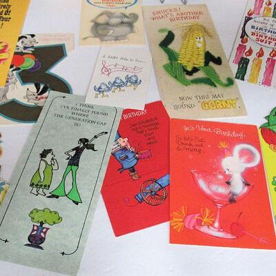 Lot of Retro Used Cards For Scrapbooking or Crafting