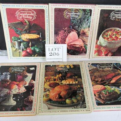 6 Older Hard Cover Encyclopedia of Cooking Books