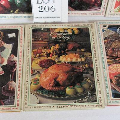 6 Older Hard Cover Encyclopedia of Cooking Books