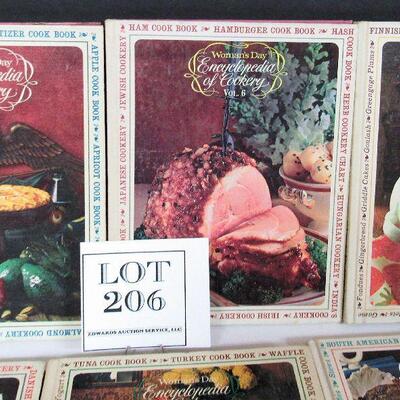 6 Older Hard Cover Encyclopedia of Cooking Books