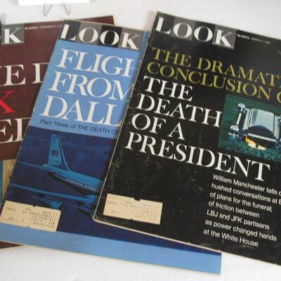 6 Vintage Look Magazines, All Relating to President Kennedy, 12/3/63, 11/17/64, and 1967