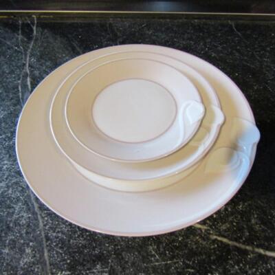 Hutschenreuther Fine China- Chloe Pattern with Pink Rim-45 Pieces