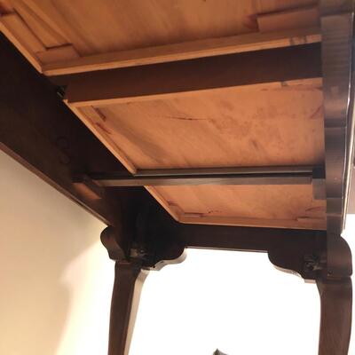 Wood Entryway Table with Removable Glass Top, Gold-tone Handles & Dove-tailed Drawers (UO-JF)