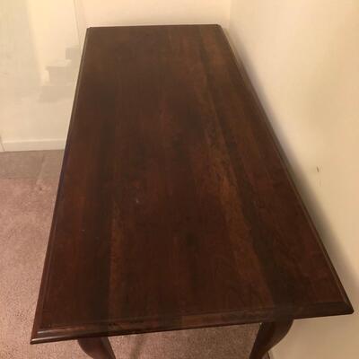 Wood Entryway Table with Removable Glass Top, Gold-tone Handles & Dove-tailed Drawers (UO-JF)