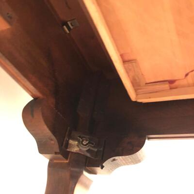 Wood Entryway Table with Removable Glass Top, Gold-tone Handles & Dove-tailed Drawers (UO-JF)