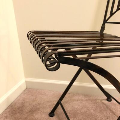 Black & Copper Colored Metal Folding Chair with Spiral Details (UO-JF)