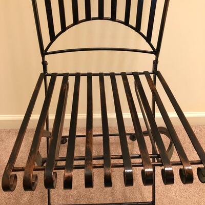 Black & Copper Colored Metal Folding Chair with Spiral Details (UO-JF)
