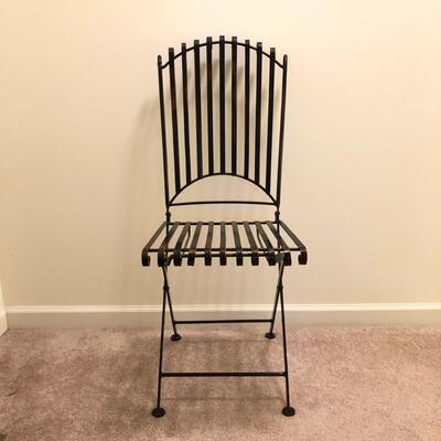 Black & Copper Colored Metal Folding Chair with Spiral Details (UO-JF)