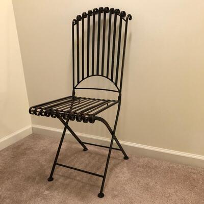 Black & Copper Colored Metal Folding Chair with Spiral Details (UO-JF)