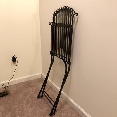 Black & Copper Colored Metal Folding Chair with Spiral Details (UO-JF)