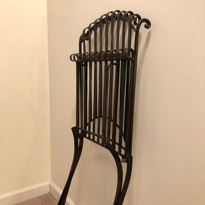 Black & Copper Colored Metal Folding Chair with Spiral Details (UO-JF)