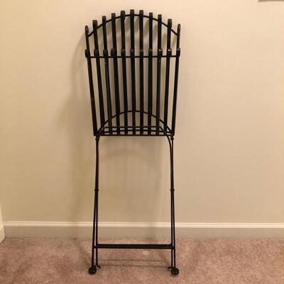 Black & Copper Colored Metal Folding Chair with Spiral Details (UO-JF)