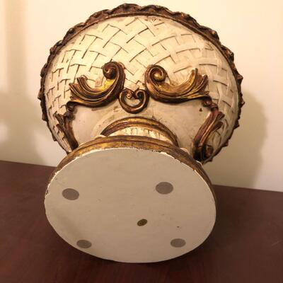 Cream & Gold Decorative Clock and Bowl with 4 Ornamental Balls (UO-JF)