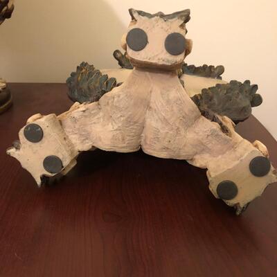 Cream & Gold Decorative Clock and Bowl with 4 Ornamental Balls (UO-JF)