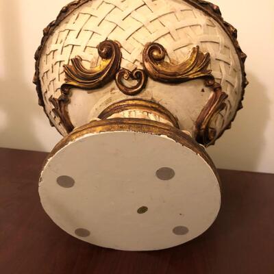 Cream & Gold Decorative Clock and Bowl with 4 Ornamental Balls (UO-JF)