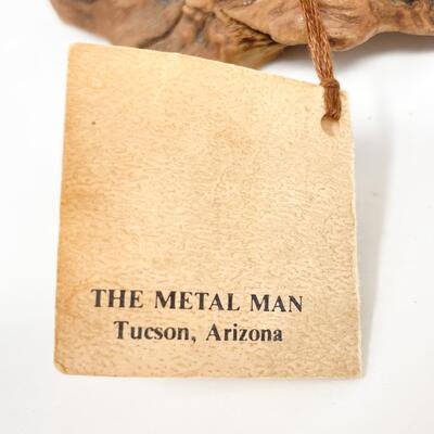 BRASS & MANZANITA WOOD ROSE SCULPTURE - BY â€œTHE METAL MANâ€ TUCSON AZ