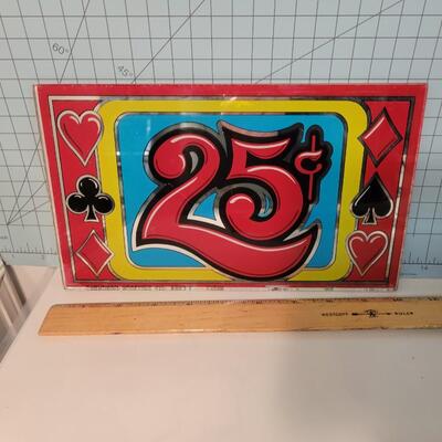 25 cent slot machine glass insert