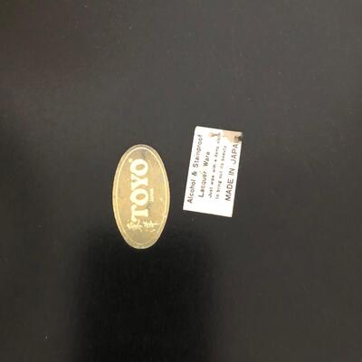 Metal Pagoda Candle Holder, Japanese Lacquer Ware Tray, and Vase with Asian Letters (UR-JF)