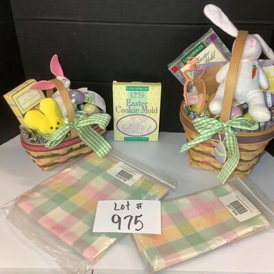 Lot 975. Two Longaberger Easter Baskets with Napkins