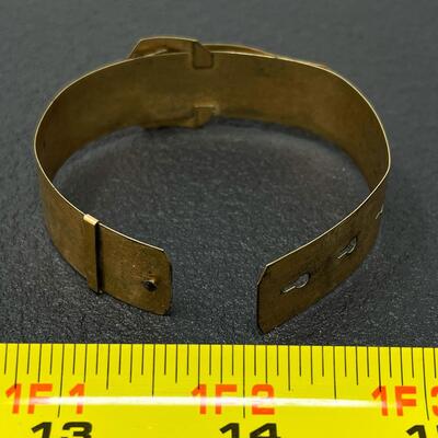 VINTAGE METAL BELT-STYLE CUFF BRACELET